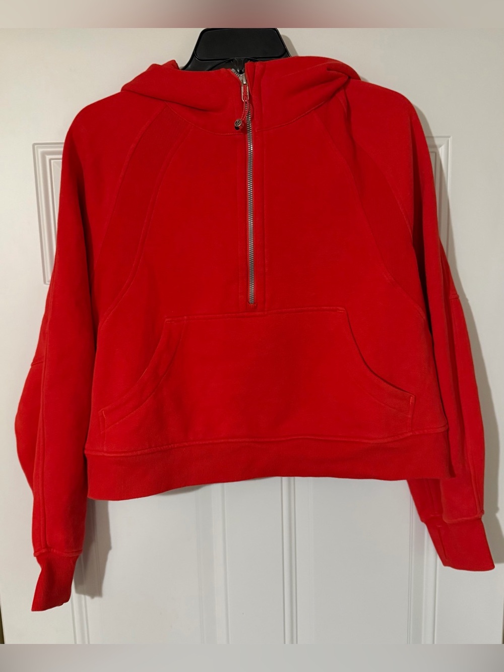 lululemon Scuba 1/2 Zip Hooded Fleece Hoodie Red Women’s Size M/L square dot